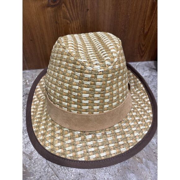 PETER GRIMM FEDORA 100% Natural Fibers Vintage Look Size S/M Tan Brown - Picture 2 of 7